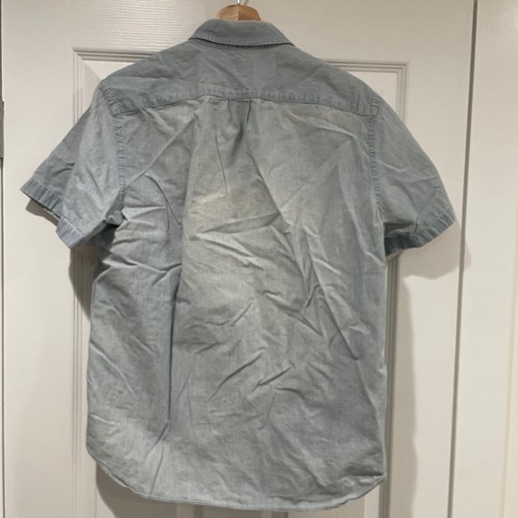 J Crew Faded Jean Button Up Short Sleeve - Medium - $30 - Picture 8 of 9